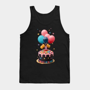 birthday cake with balloons Tank Top